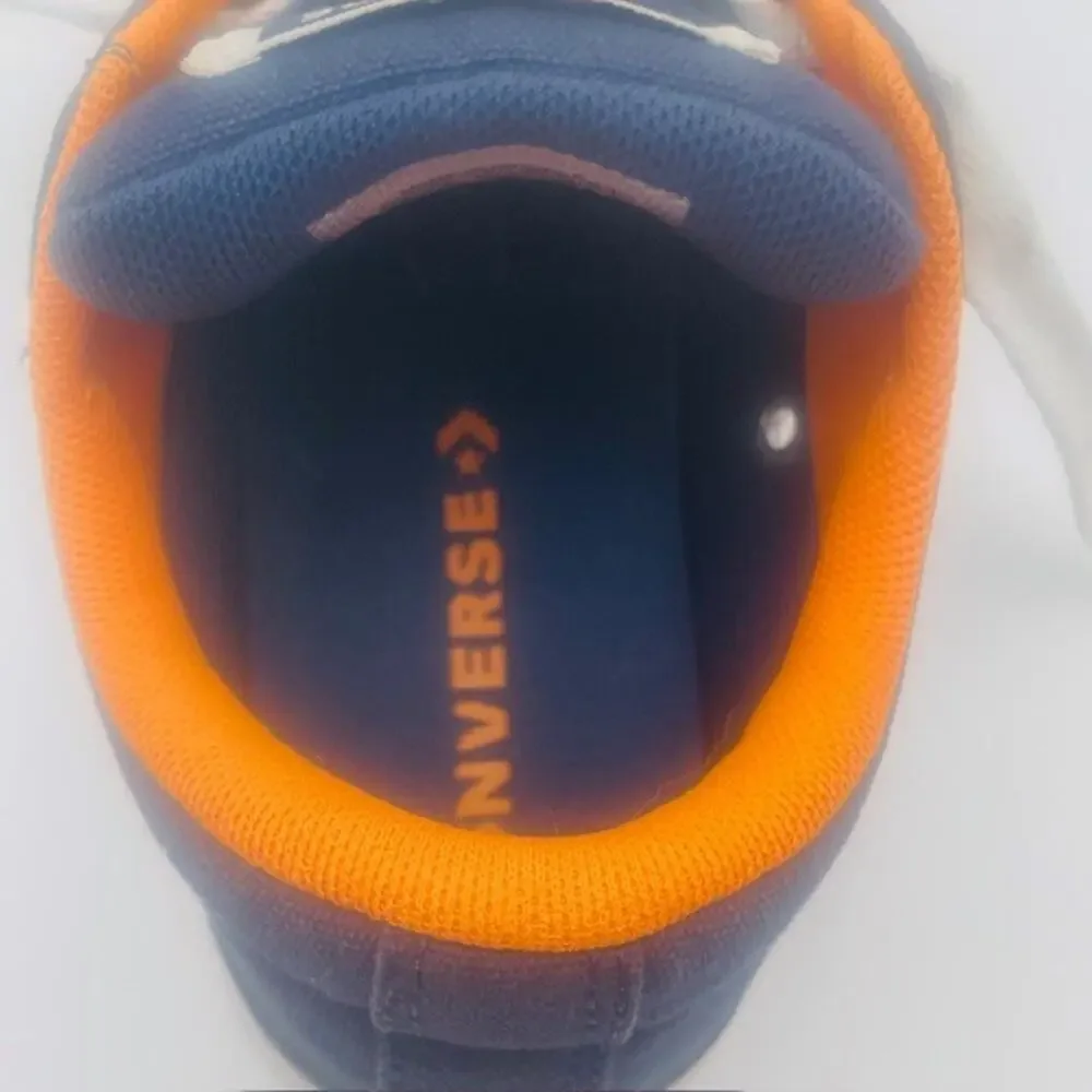 Converse All Star Laced Boys Sneaker Tennis Shoe's Blue White Orange - Jr Size 1